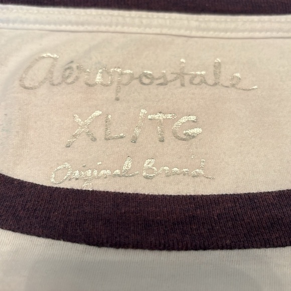 Aeropostale- navy blue,white with hot pink lettering youth XL - Picture 3 of 4